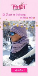 Ensemble bonnet et snood assorti torsadé et perlé en mérinos extrafine lilas : l’accessoire de mode incontournable pour l’hiver