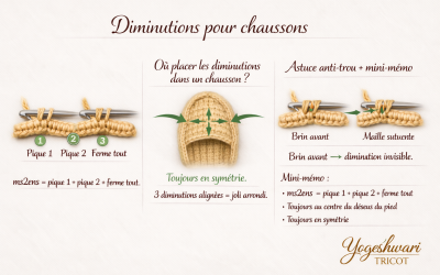 Diminutions des chaussons au crochet : la méthode simple et propre
